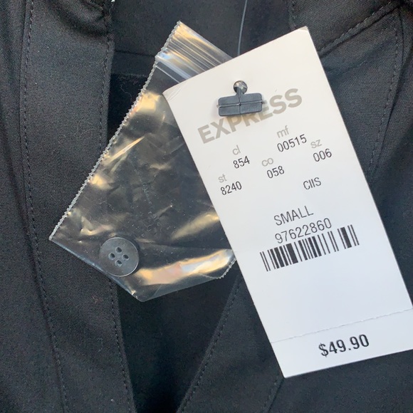 NWT Express Essential Fitted Dress Shirt Black - Picture 2 of 4